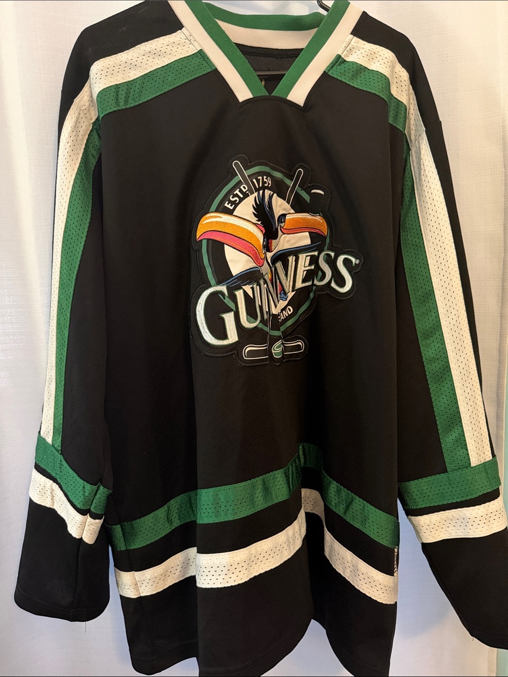 Guinness Black, Green and White Hockey Pullover